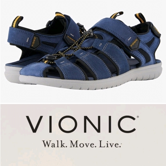 Vionic | Shoes | Vionic Moore Nate Navy Fisherman Sandals  display picture 3